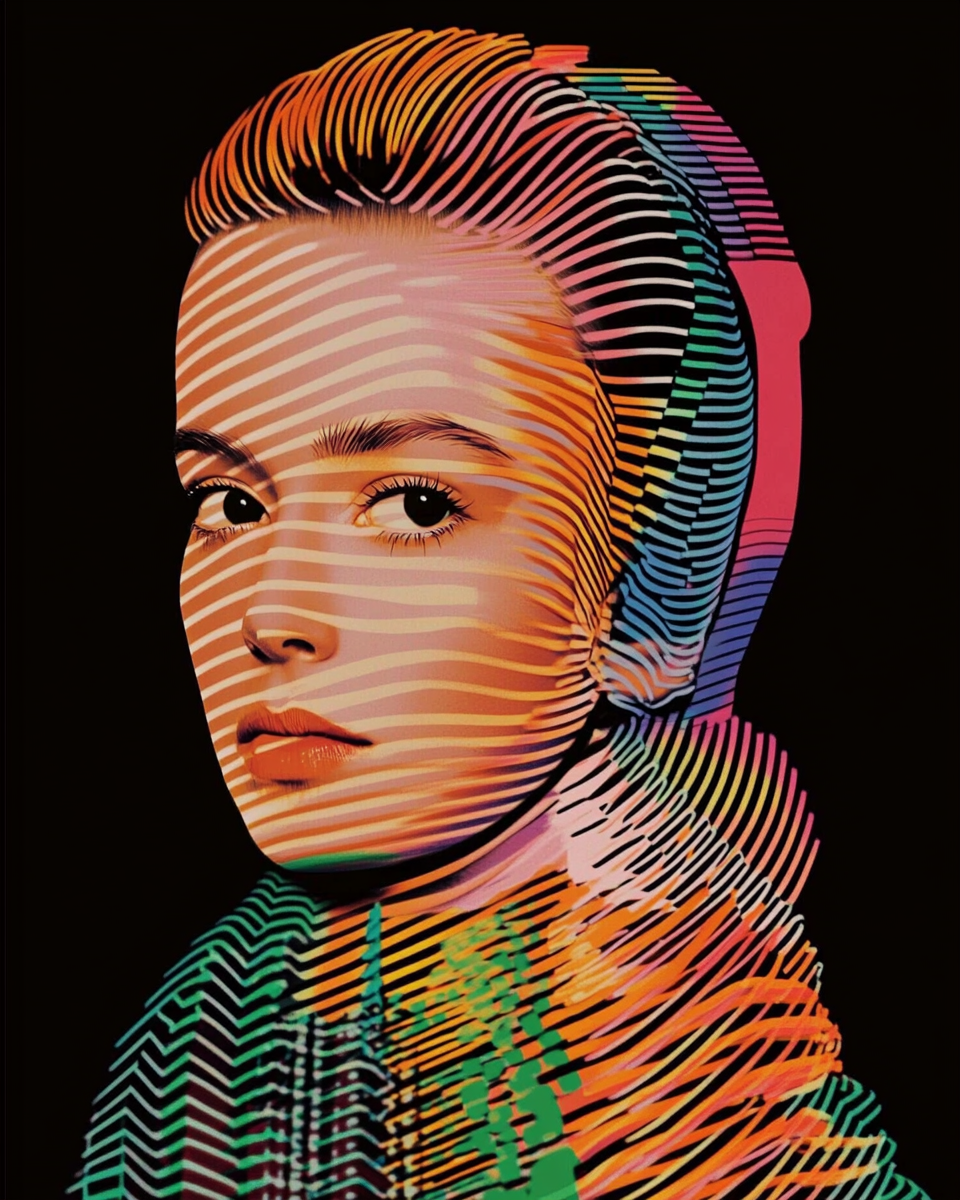 Abstract Striped Portrait