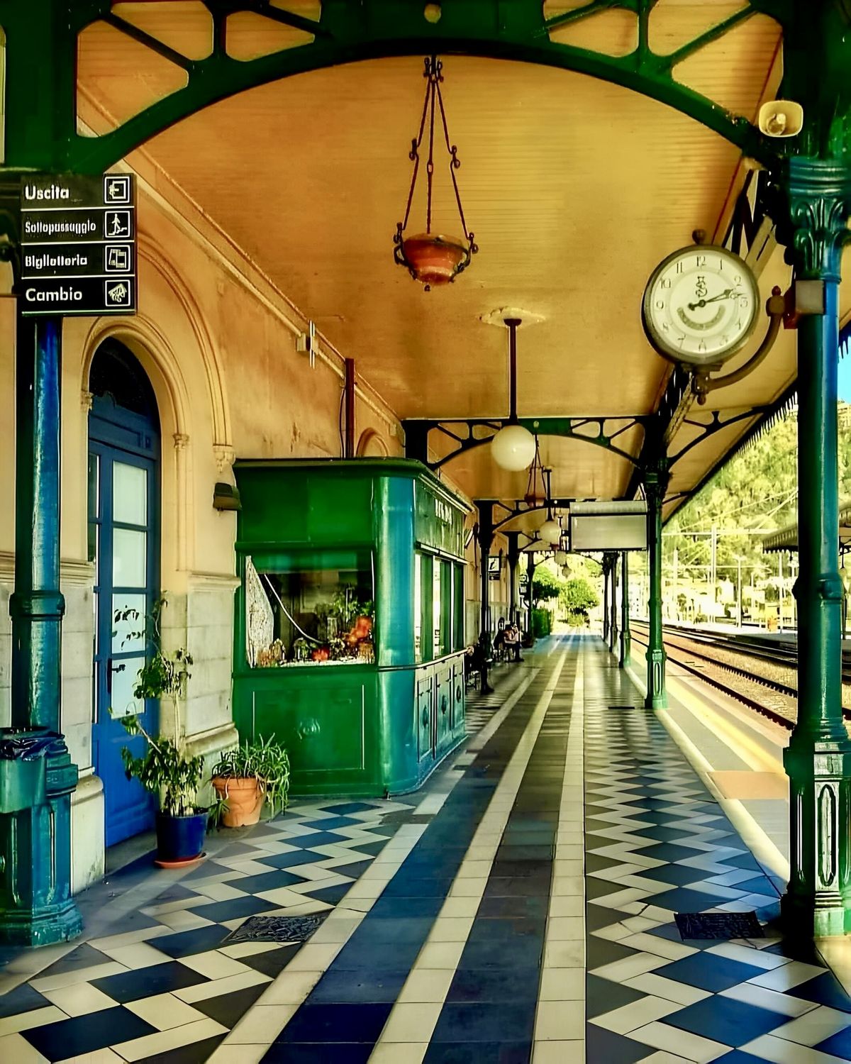 Vintage Train Station Platform