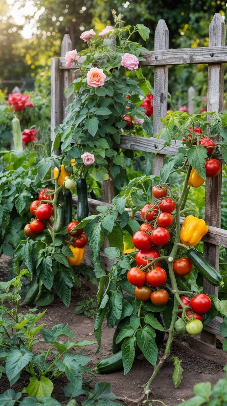 Garden Bounty: Tomatoes, Peppers, Cucumbers