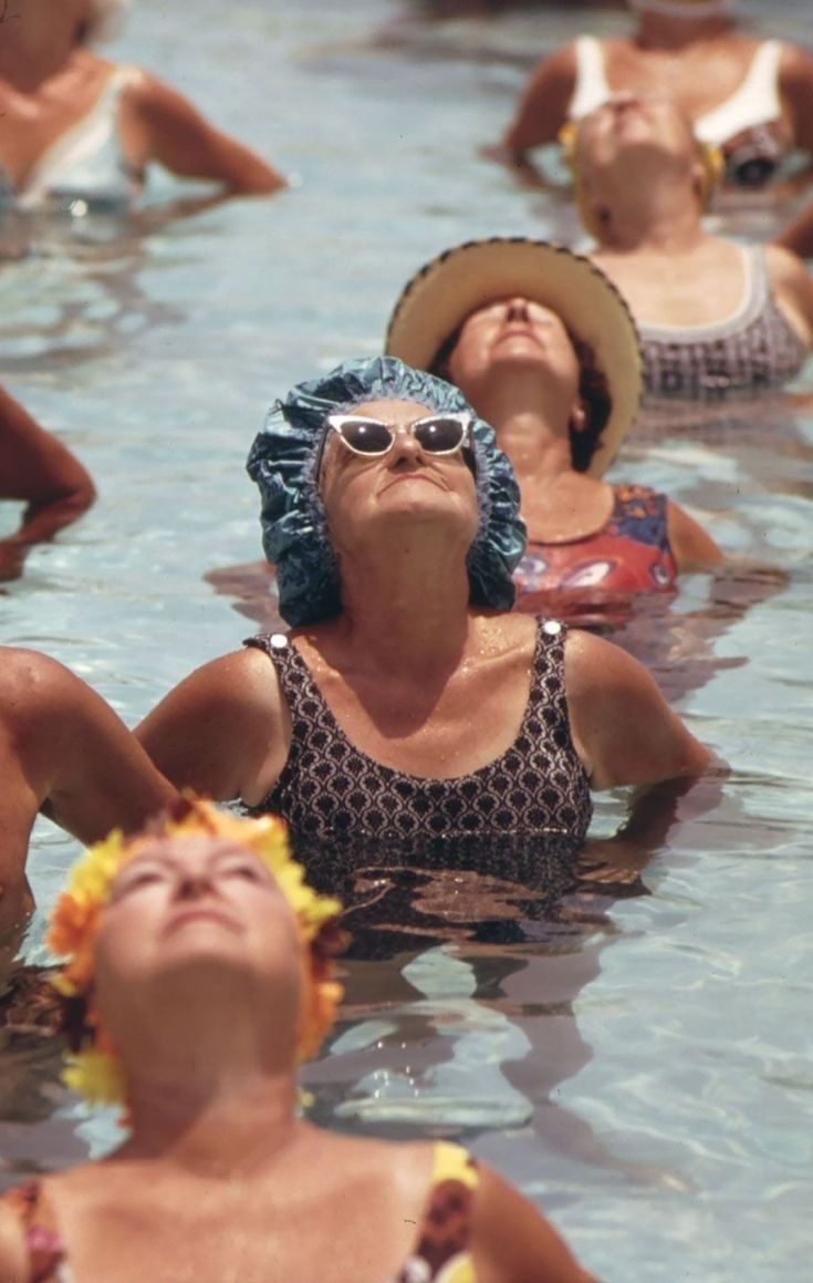 Swimmers enjoying the sun