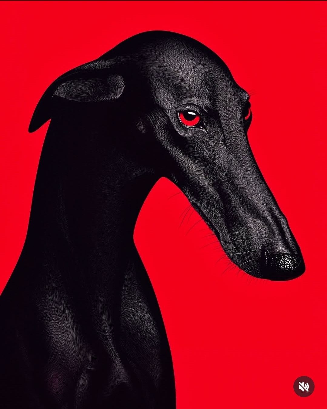 Black Greyhound on Red