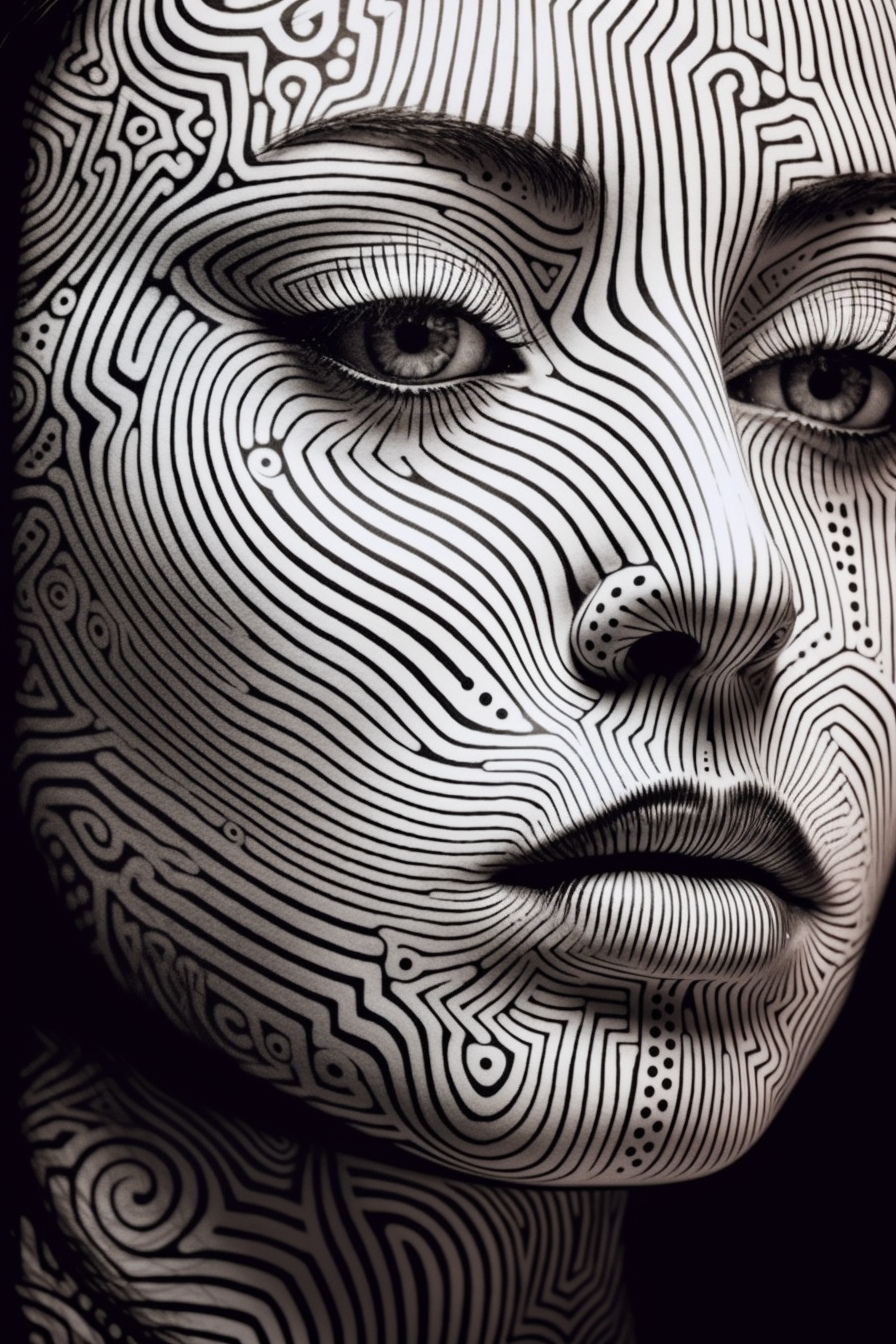 Abstract Line Art Portrait