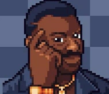 Pixelated Man with Mustache