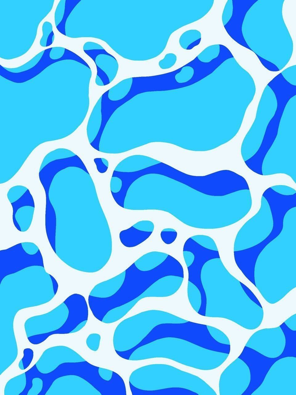 Abstract Blue Wave Pattern