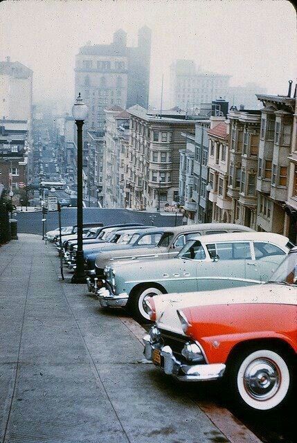 Vintage Cars on Steep San Francisco Street