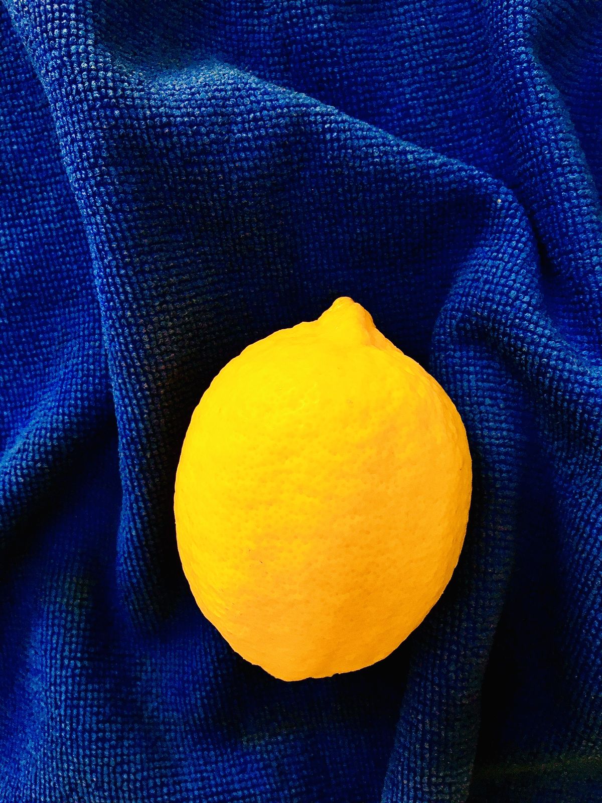 Lemon on Blue Towel