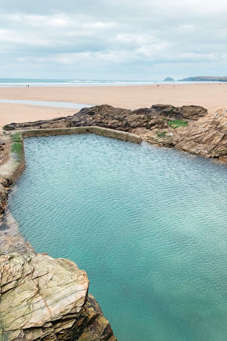 Natural Rock Pool on Sandy Beach