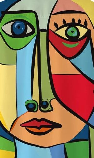 Abstract Portrait with Vibrant Colors