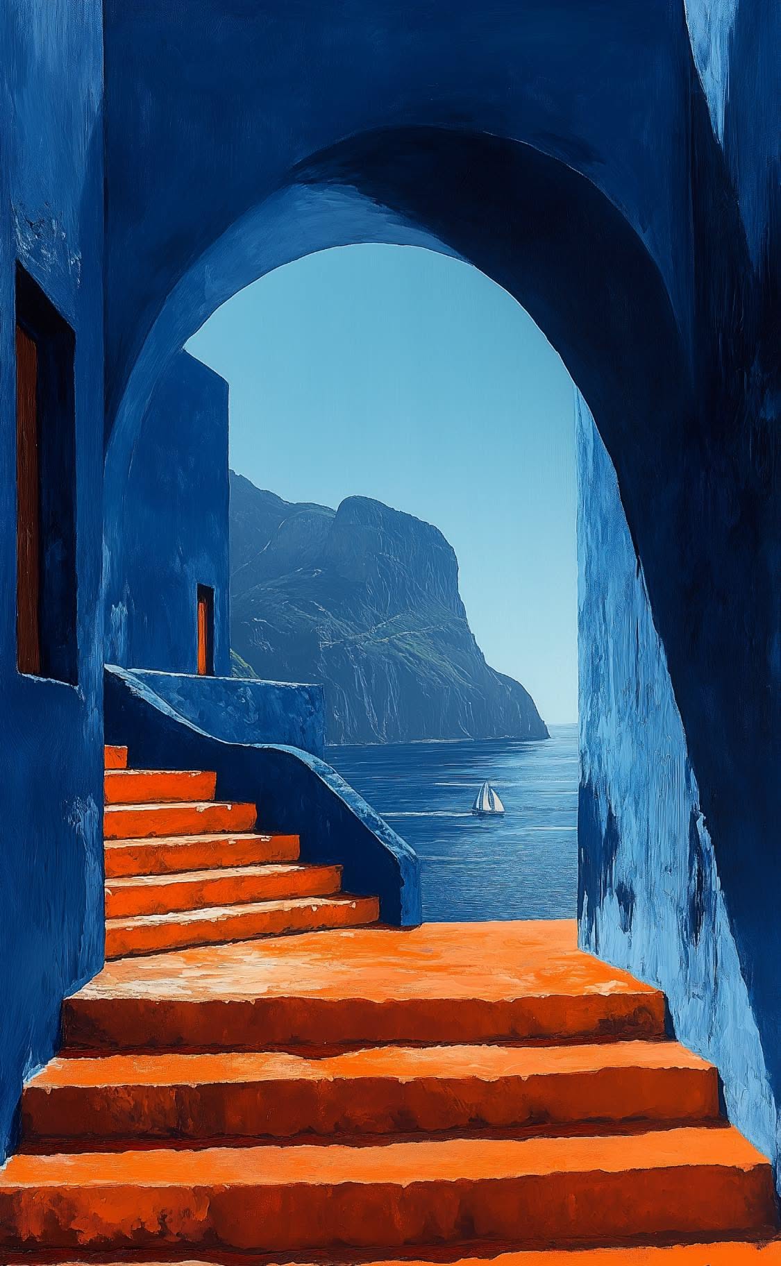 Blue Archway Leading to Sea