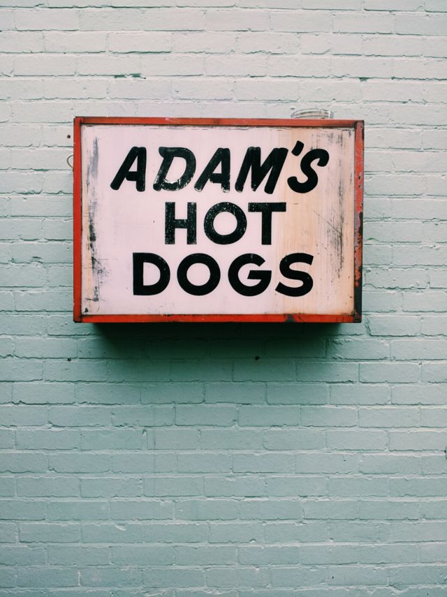Adam's Hot Dogs Sign