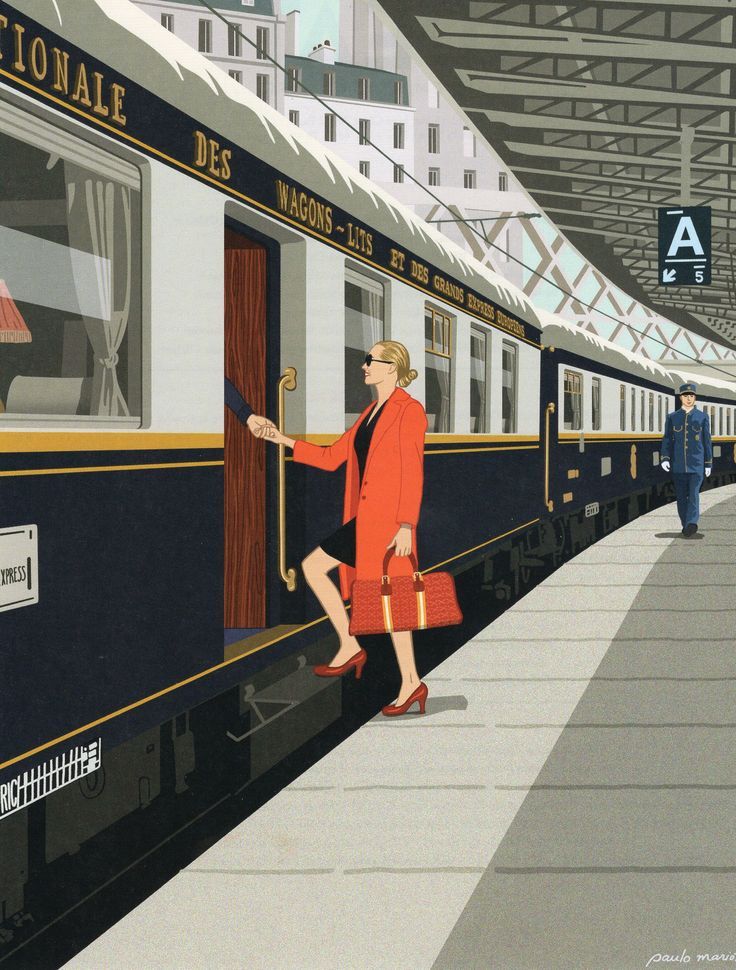 Vintage Train Station Scene