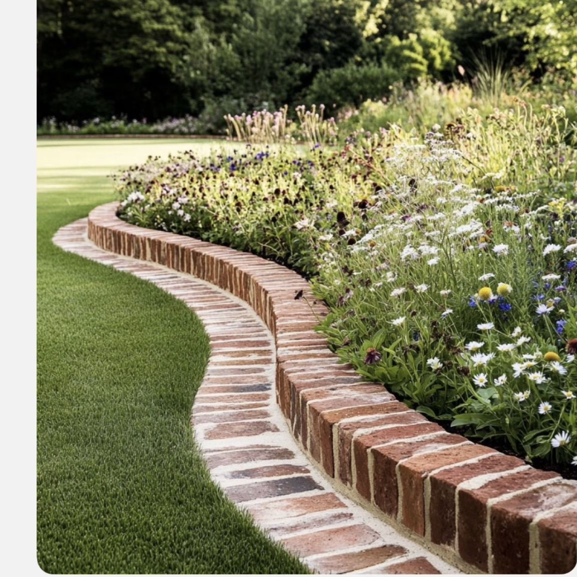 Curved Brick Garden Border