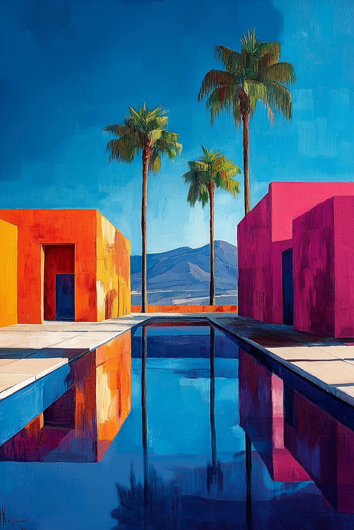 Colorful Modern Poolside Retreat