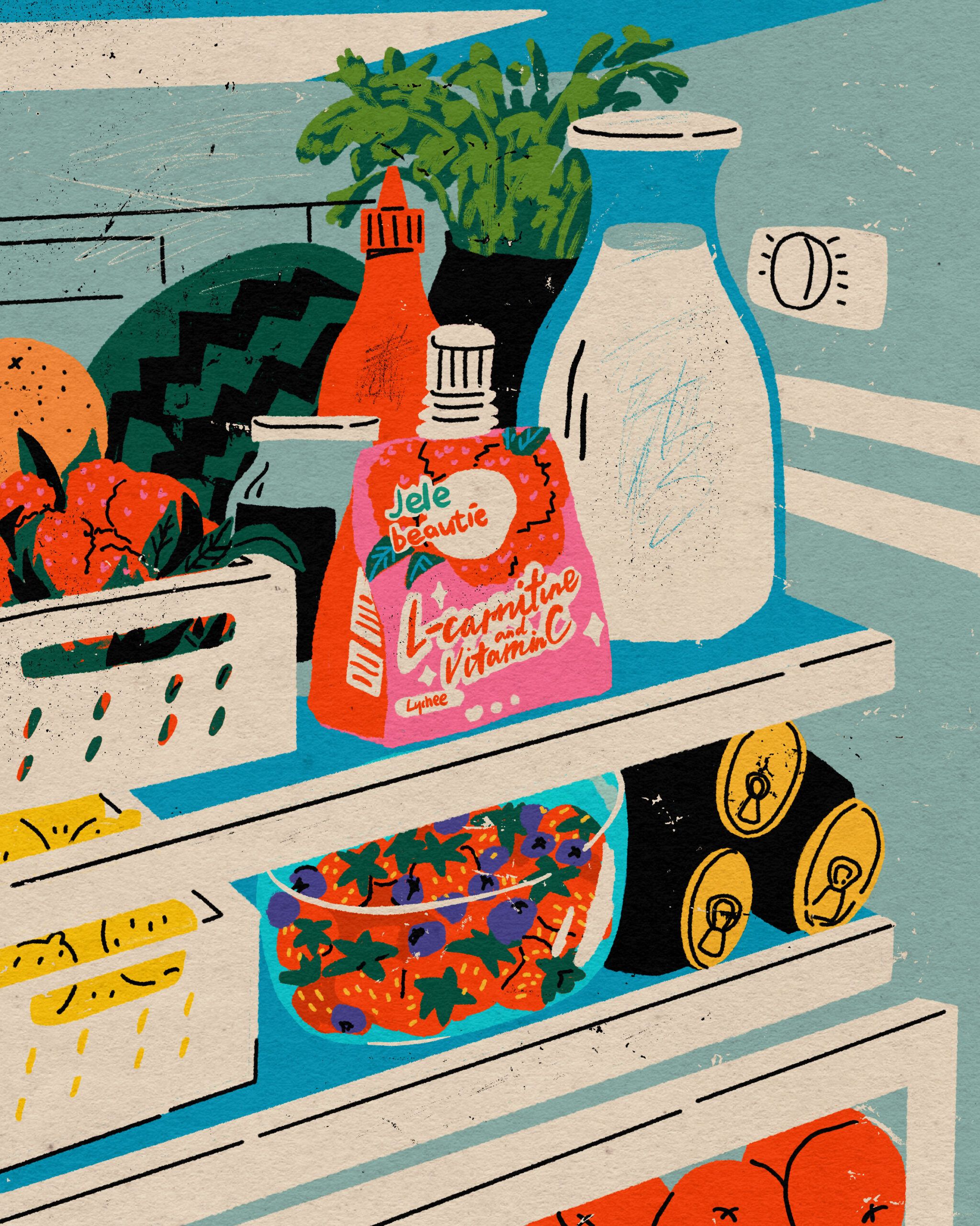 Grocery Shelf Illustration
