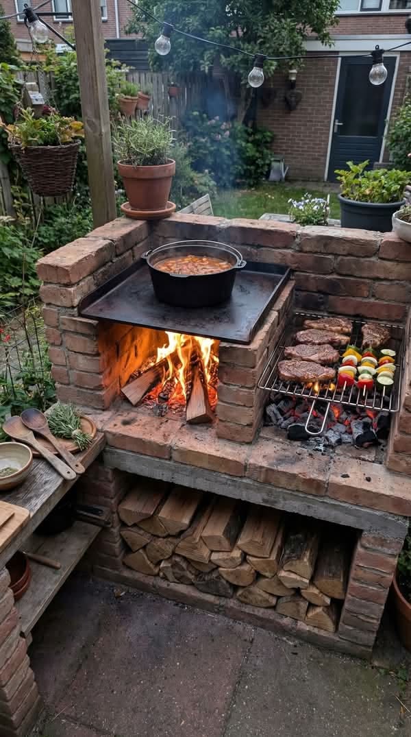 Outdoor Brick BBQ