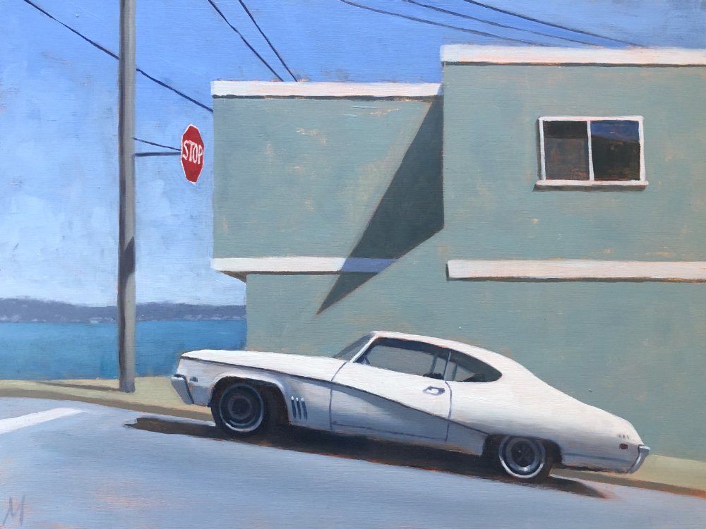 Vintage Car by the Sea