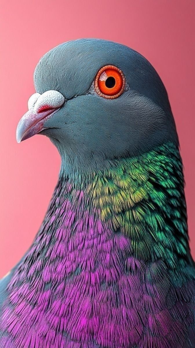 Colorful Pigeon Portrait