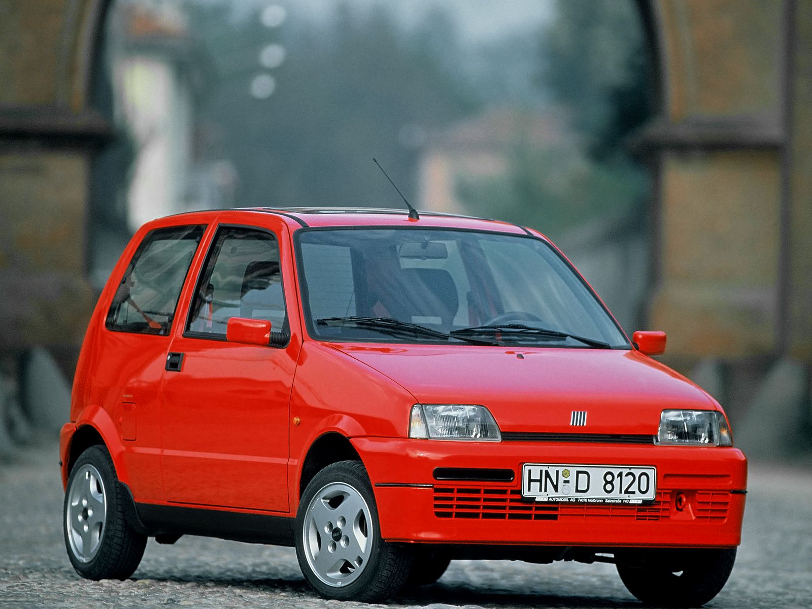 Vintage Red Fiat Car