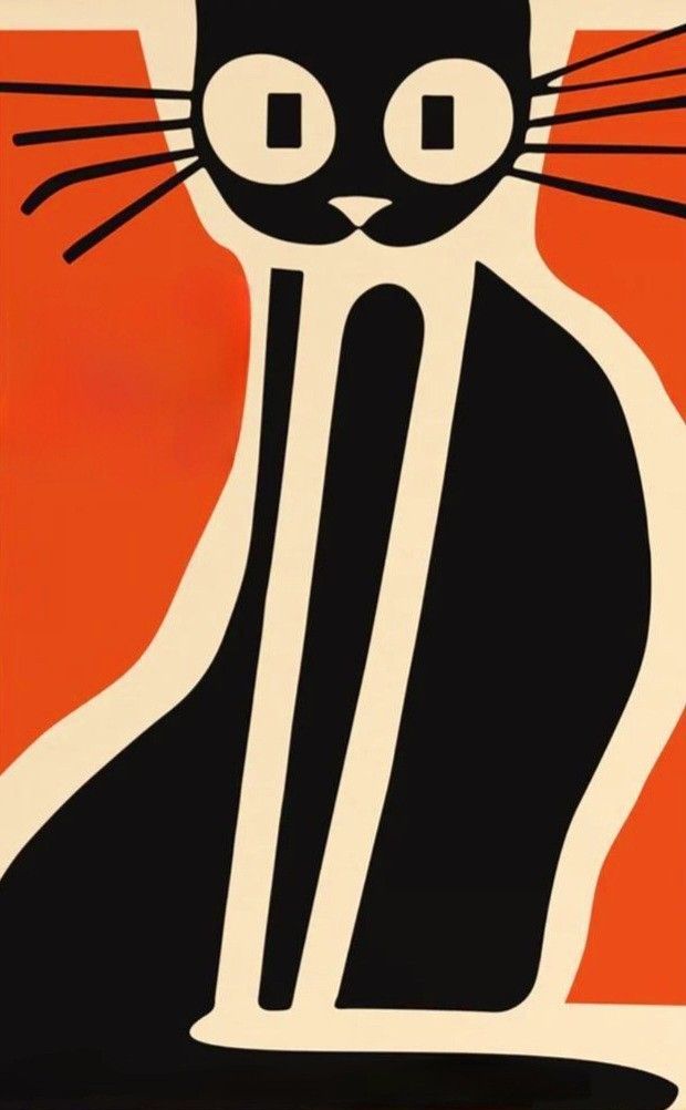 Abstract Cat Silhouette