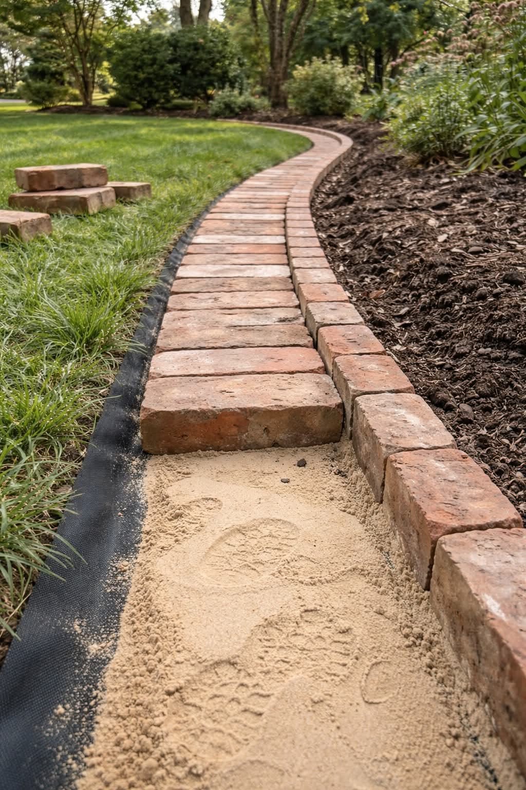 Brick Pathway in Garden
