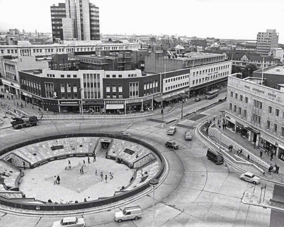 Circular Plaza with Modern Architecture