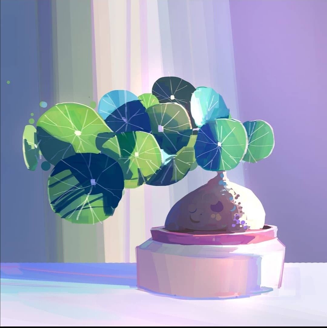 Abstract Lotus Plant