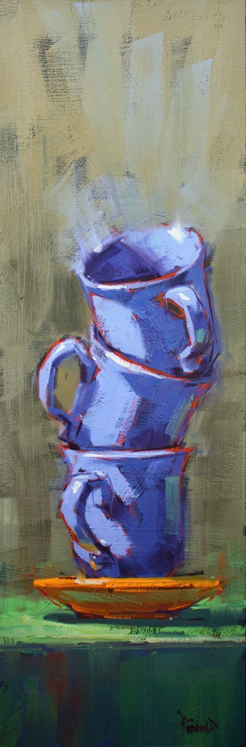 Abstract Blue Mug Painting