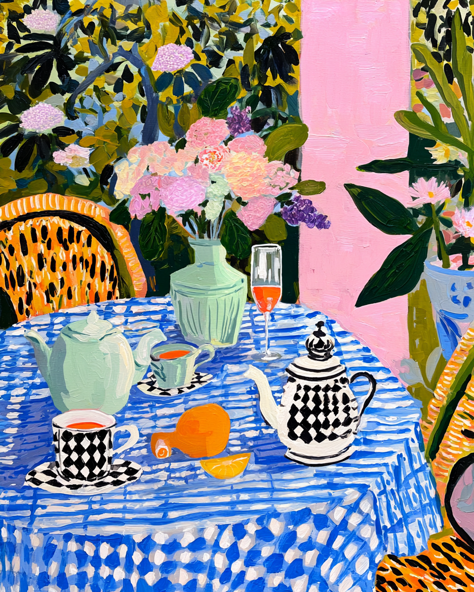 Tea Time in a Garden