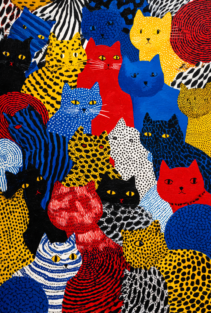 Colorful Cats Collage
