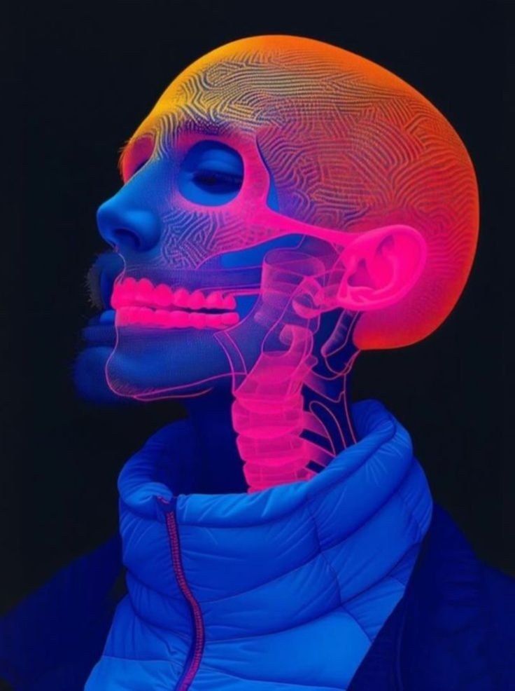 Neon Skull Anatomy