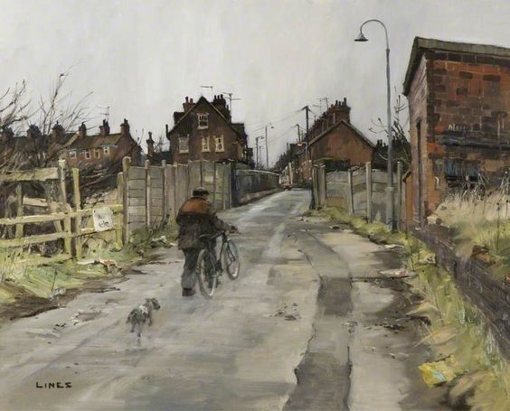 Street Scene with Boy and Dog