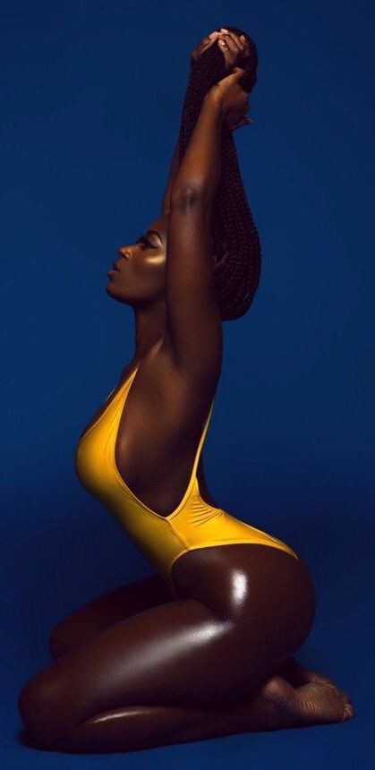 Golden Goddess in Yellow Swimsuit