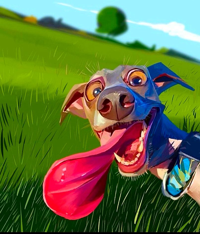 Excited Dog with Red Toy