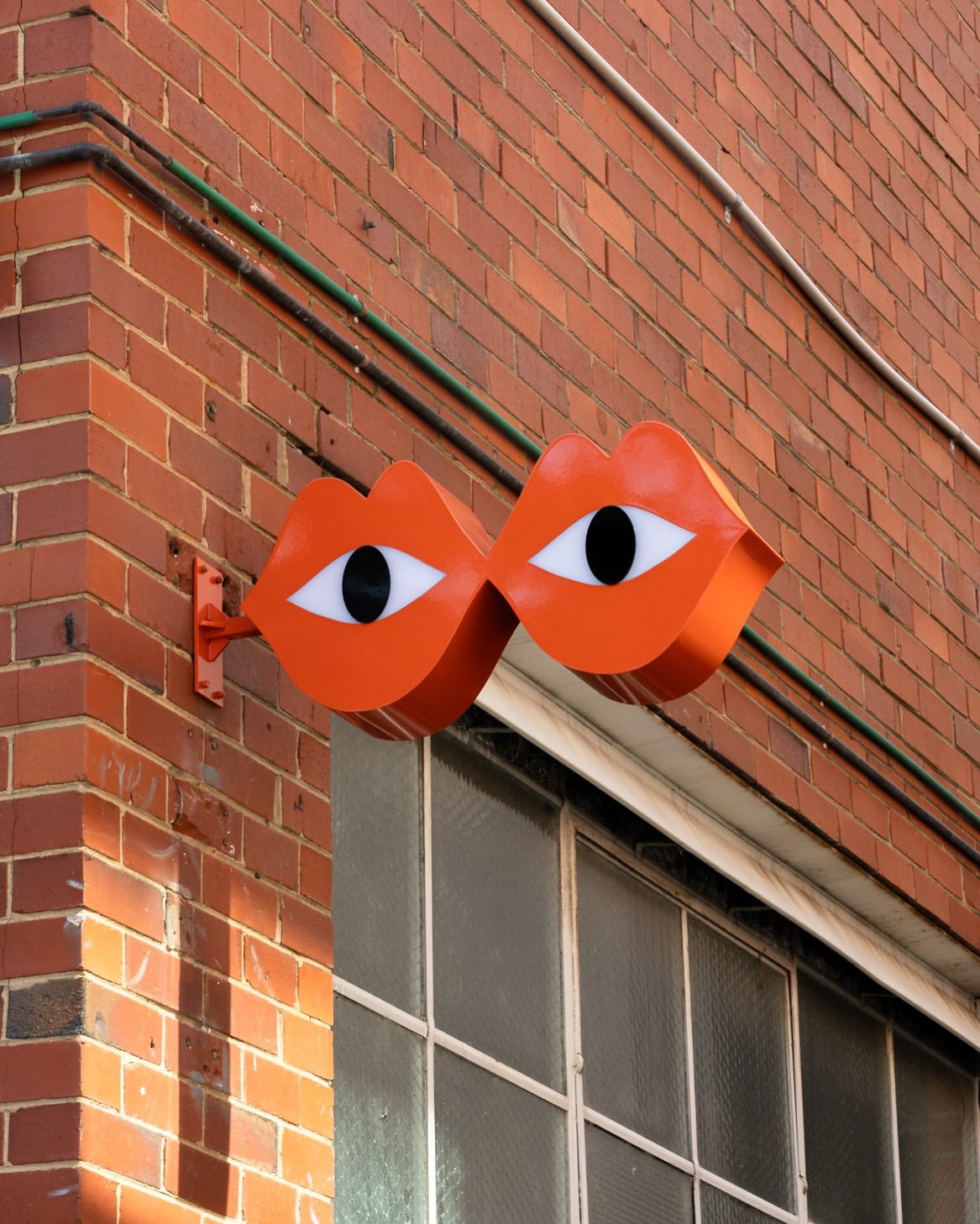 Orange Lips Sculpture