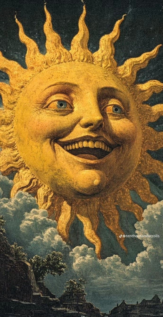 Sun Smiling Among Clouds