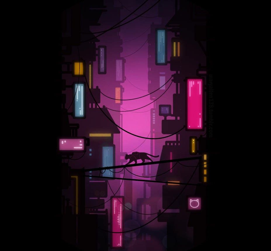 Cyberpunk Cat Balancing