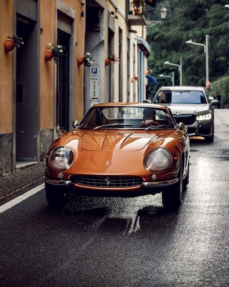Vintage Ferrari in Rain