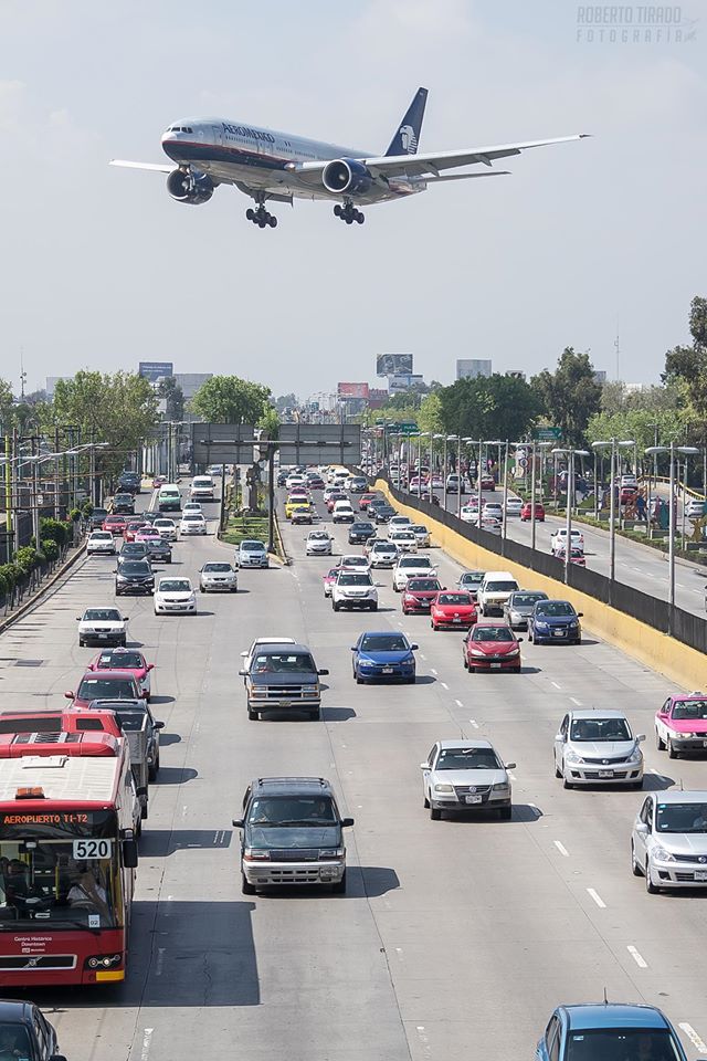Traffic Jam Under Airplane