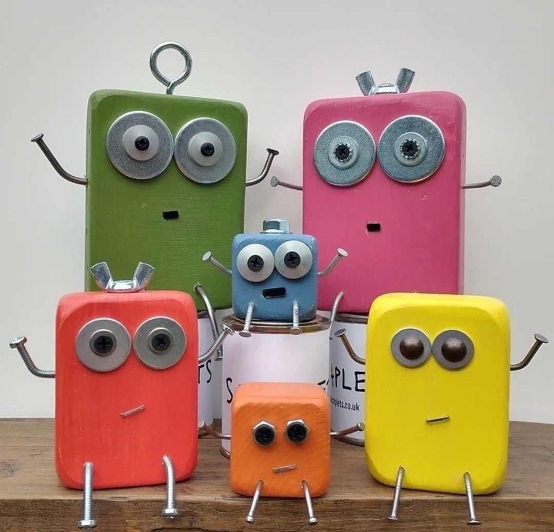 Colorful Robot Figurines