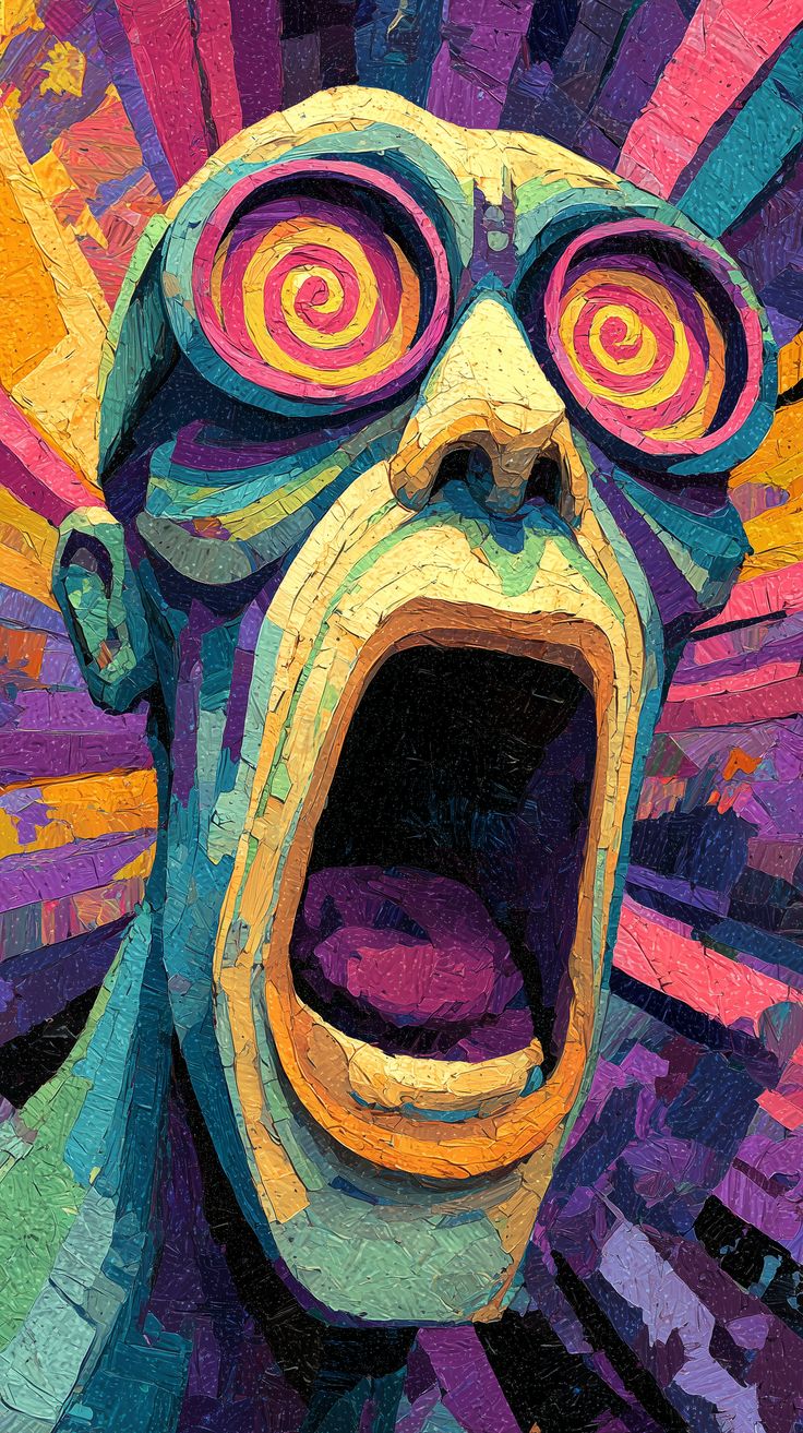 Abstract Screaming Face