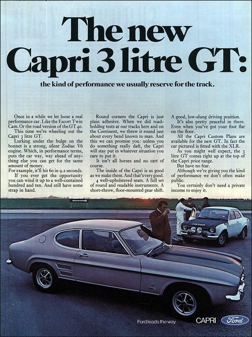 Capri 3 litre GT Performance Ad