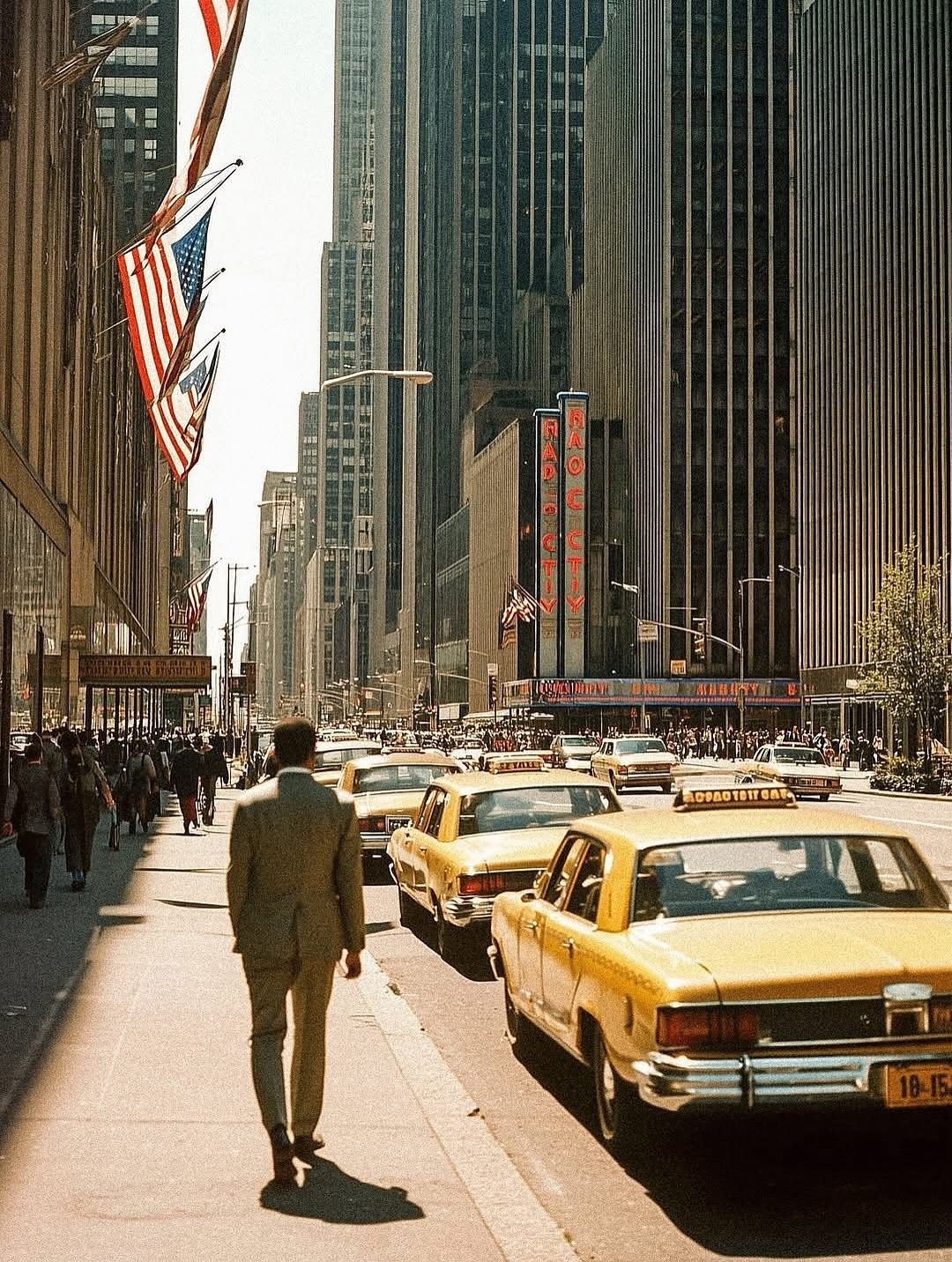 Vintage New York City Street Scene