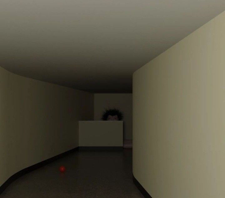Dark Corridor with Red Ball