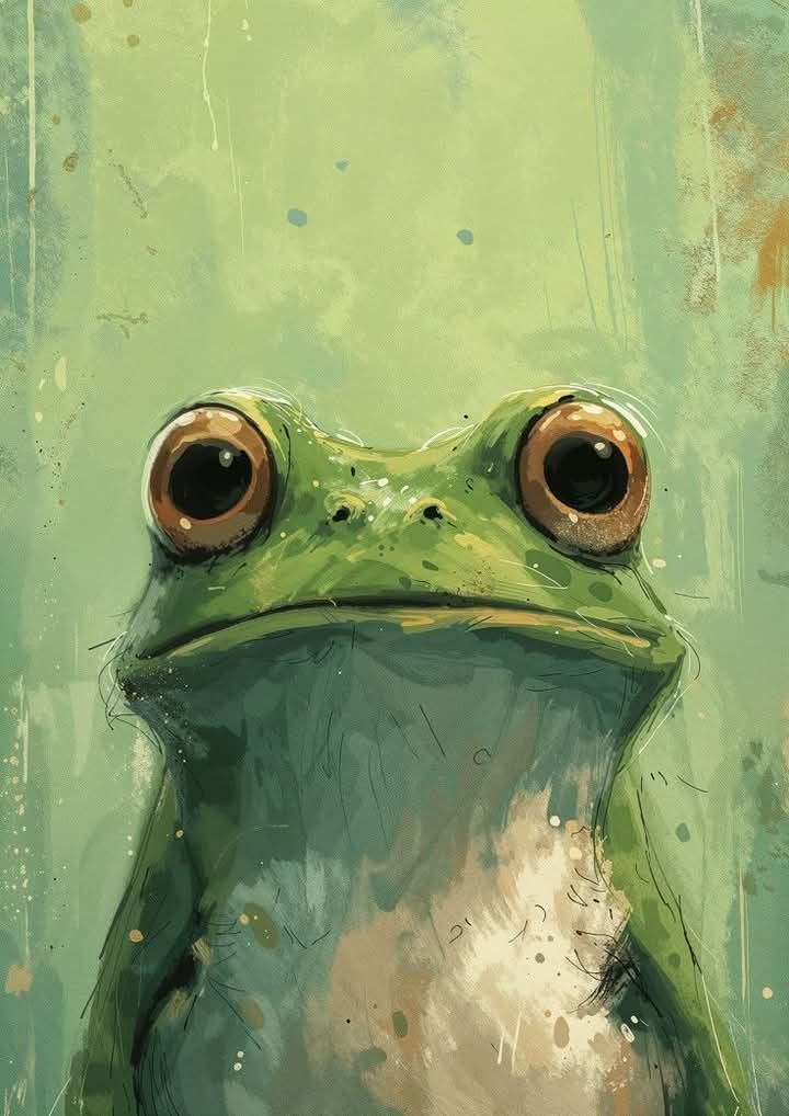 Green Frog with Large Eyes