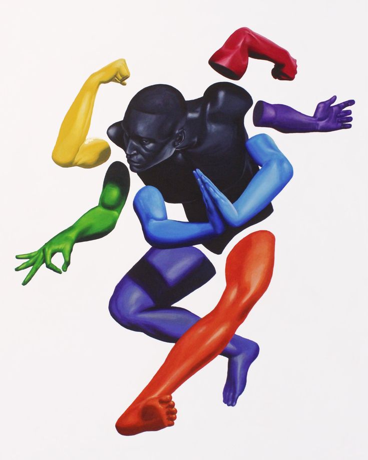 Colorful Abstract Figure Running