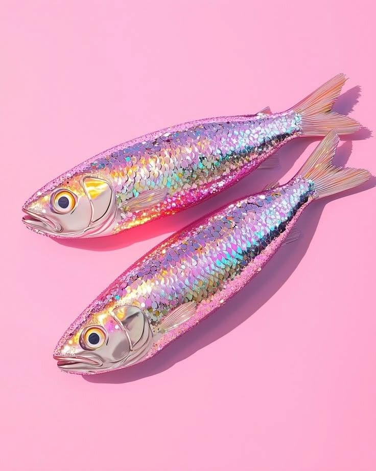 Holographic Fish on Pink