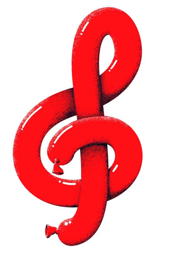 Red Treble Clef
