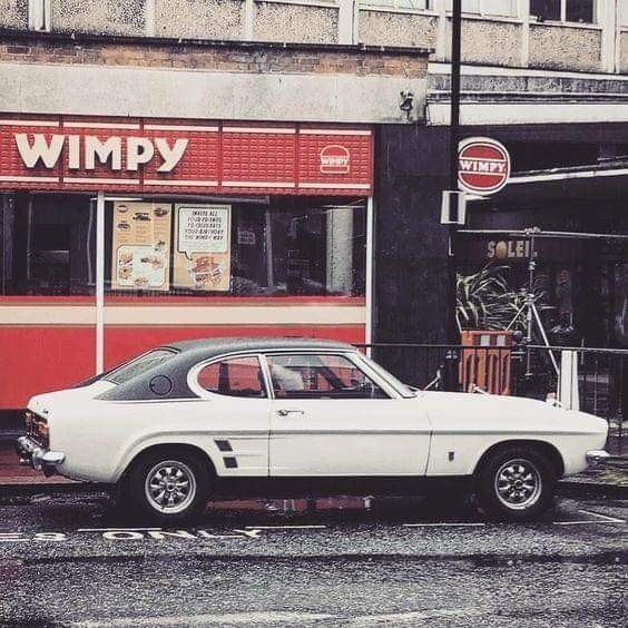 Vintage Ford Capri by Wimpy Restaurant