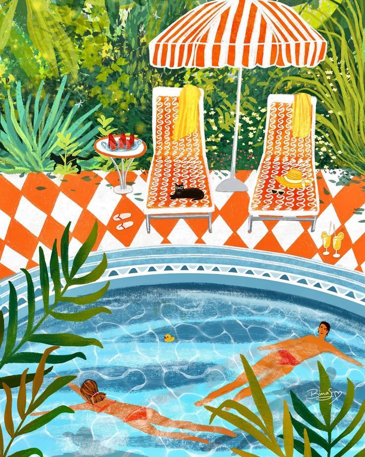 Relaxing Poolside Scene