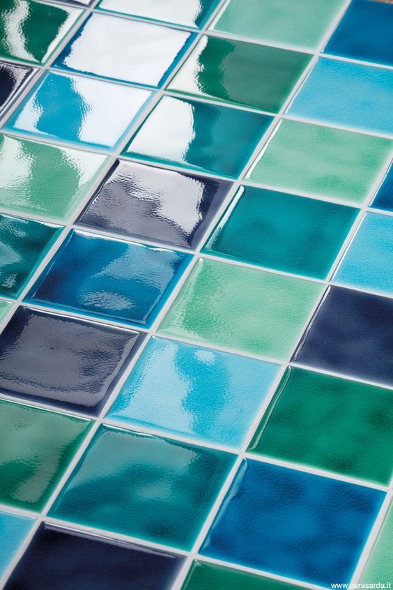Glossy Blue-Green Tiles
